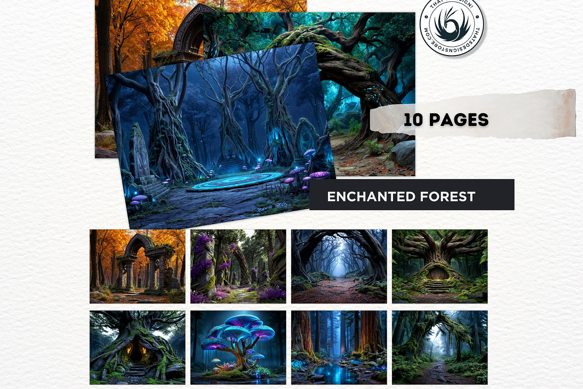 Fantasy RPG Backdrop Digital Papers, an Illustration by ThatsDesignArt (Photo 3 of 10)