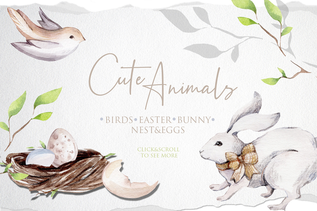 Watercolor Easter Collection, an Animal Illustration by S_ARTLOVE (Photo 3 of 11)