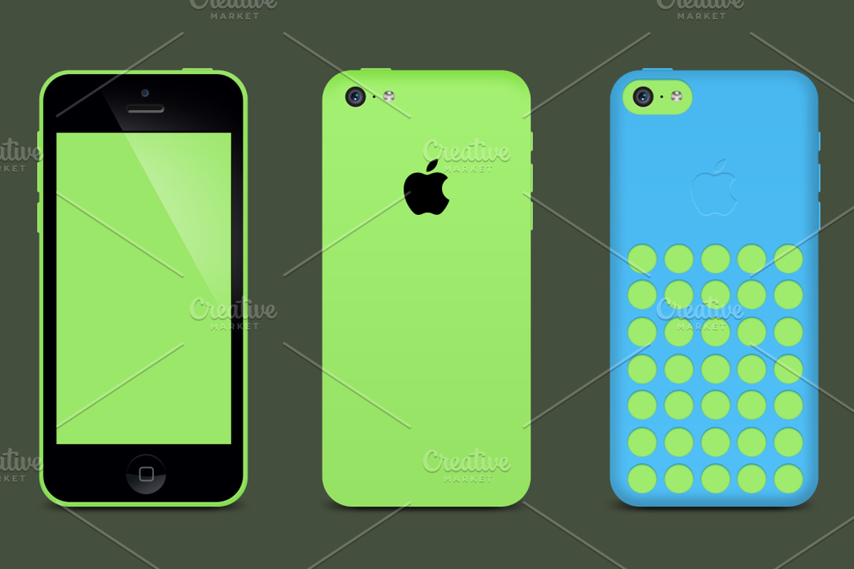 iPhone 5c PSD Pack, a Product Mockup by Mousecrafters (Photo 2 of 5)