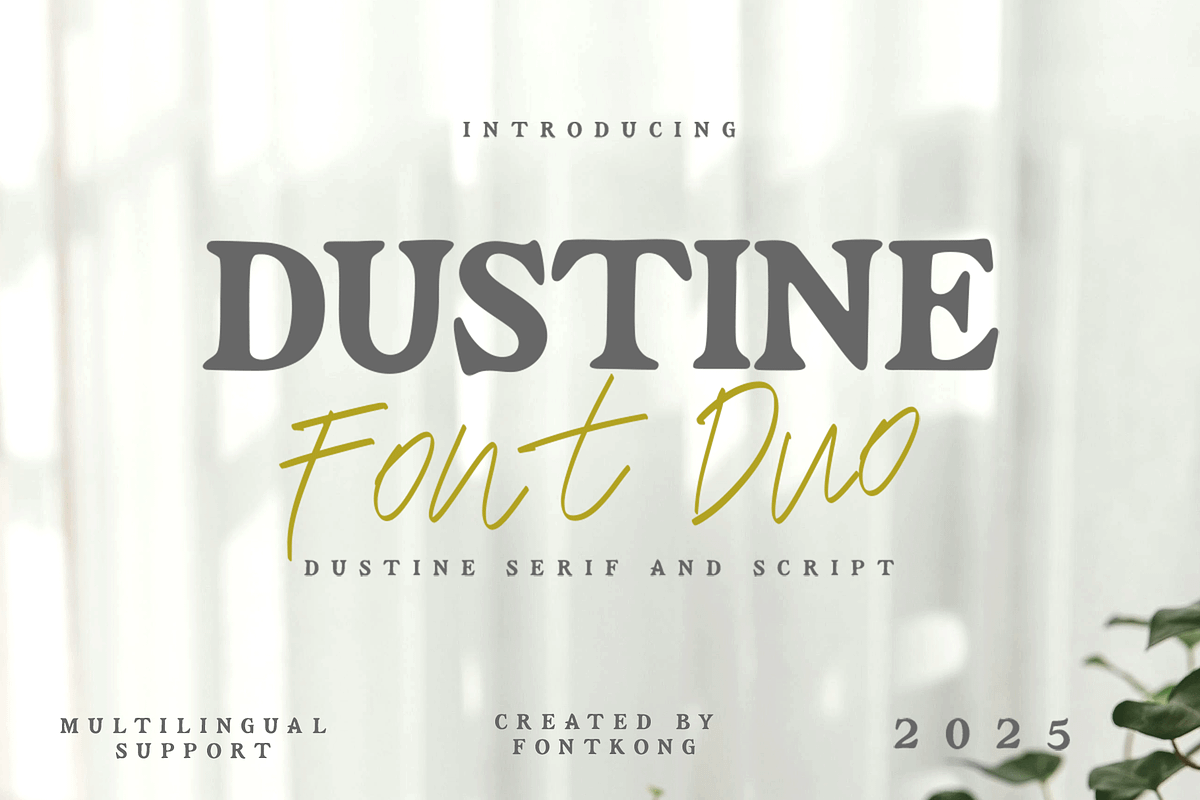 Dustine Font Duo – Serif and Script, a Script Font by overlaytemplates (Photo 1 of 5)