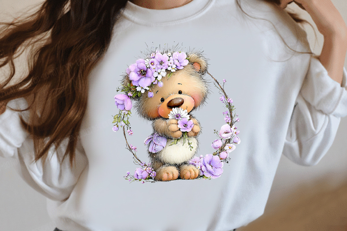 Whimsical spring teddy bear Clipart, an Illustration by Designworld (Photo 5 of 7)