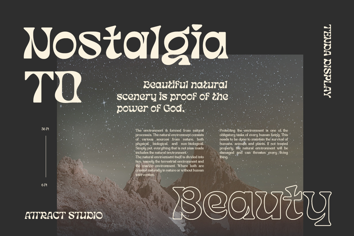 Tenda Display, a Font by Attract Studio (Photo 9 of 17)