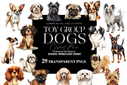 Toy Group Dogs Illustrations Clipart, an Animal Illustration by BrushstrokeArtGB (Thumbnail 1 of 9)