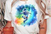 Astronaut and Space Watercolor, a Technology Illustration by fashionaddict (Thumbnail 7 of 7)