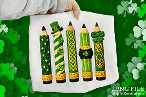 St. Patrick’s Day Crochet Pencil PNG, an Illustration by Canvas Craft