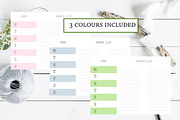 Meal Planner, Weekly Menu Planner, a Stationery Template by mpcprintables (Thumbnail 1 of 4)