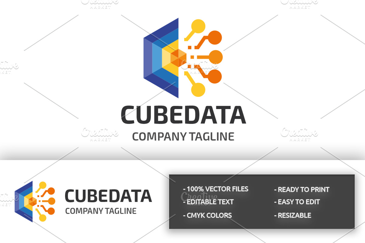 Cube Data Logo, a Branding & Logo Template by Design_Planet