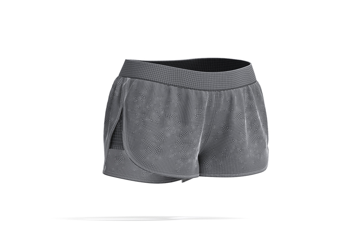 White Women Sport Shorts 3D Model, an Object 3D Model by rebrandy (Photo 7 of 9)