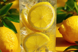 Fresh lemon drink with ice and mint in glass, refreshing summer, a Food & Drink Photo by José Manuel Gelpi