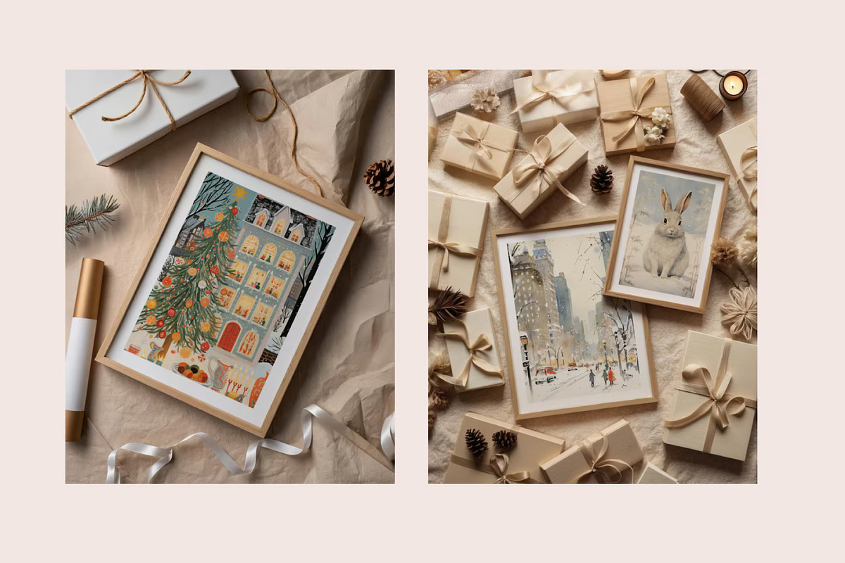Bundle Christmas Frame 15 Mockups, a Merchandise Mockup by Tomasz Ganclerz (Photo 3 of 7)