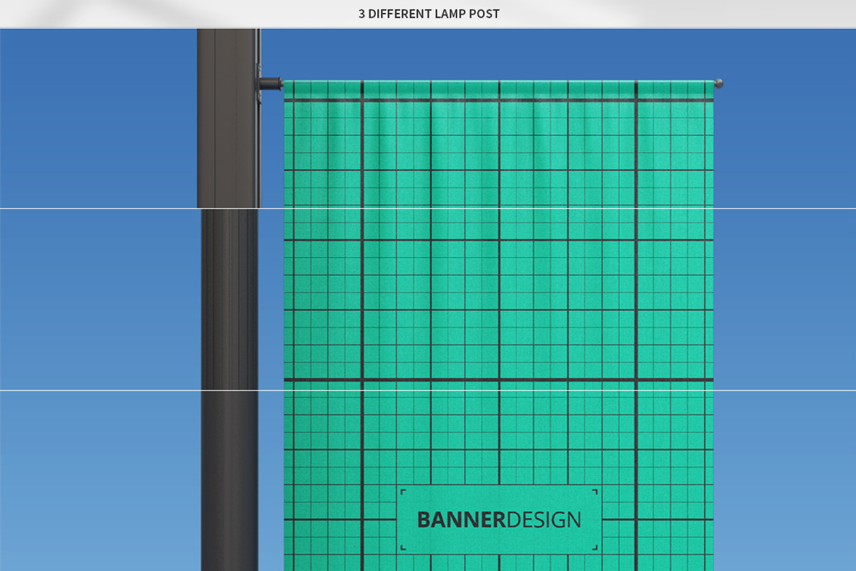 Rectangle Lamp Post Banner Mock-Up, an Advertising Mockup by MassDream (Photo 9 of 9)