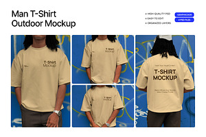 Man T-Shirt Outdoor Mockup, a Shirt Mockup by graphicook