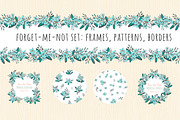Forget-me-not set:patterns & frames, a Pattern Graphic by VasilkovS (Thumbnail 1 of 3)