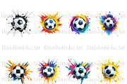 Soccer Ball Splash Clipart, Football, a Sport Illustration by BrushstrokeArtGB (Thumbnail 5 of 9)