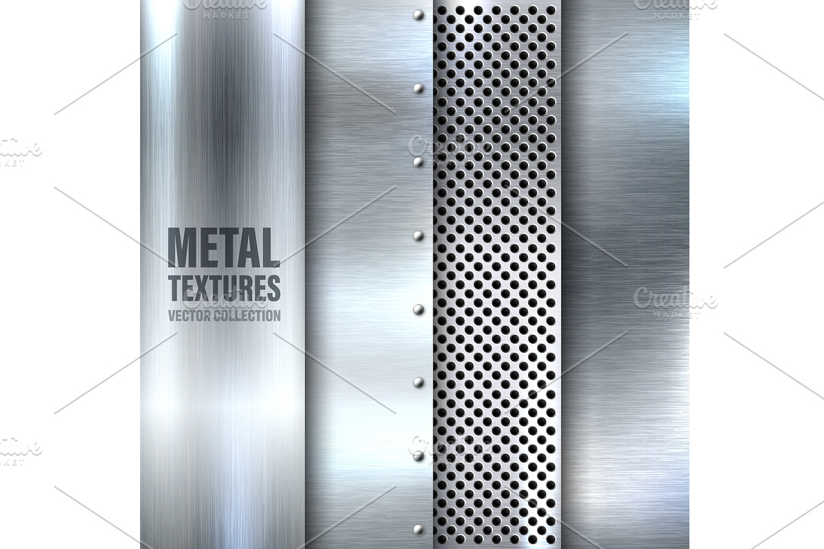 Realistic metal banners. Brushed, an Illustration by 32pixels