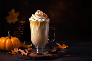 Pumpkin Latte Drink Rustic. Generate