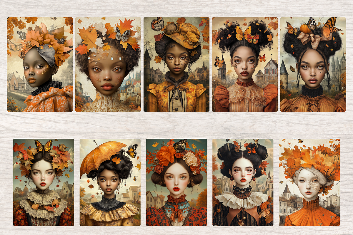 FALL WOMEN PORTRAITS JUNK JOURNAL, a Person Illustration by Daring Digies (Photo 3 of 6)