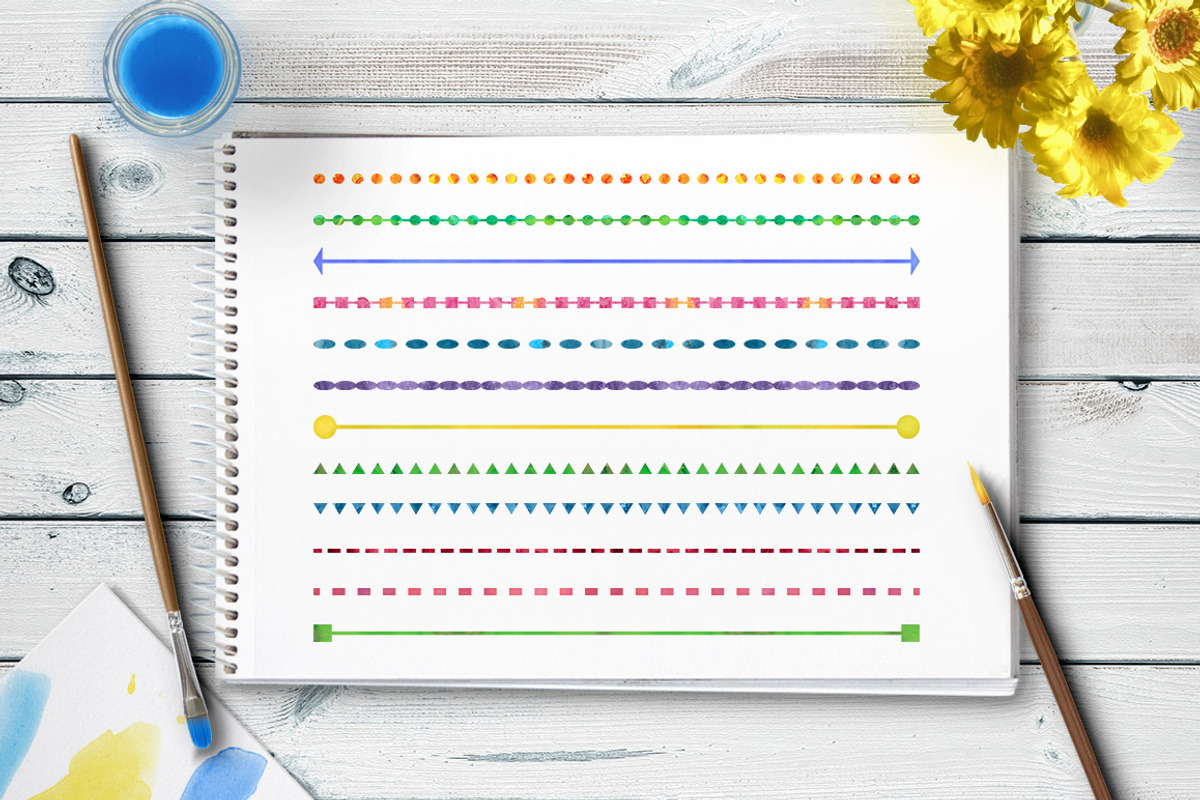 18 Watercolor Simple Line Dividers, an Object Graphic by The Digital Download Shop (Photo 2 of 3)