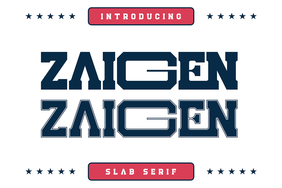 Zaigen Slab Serif, a Serif Font by Ermedia Studio (Photo 1 of 12)