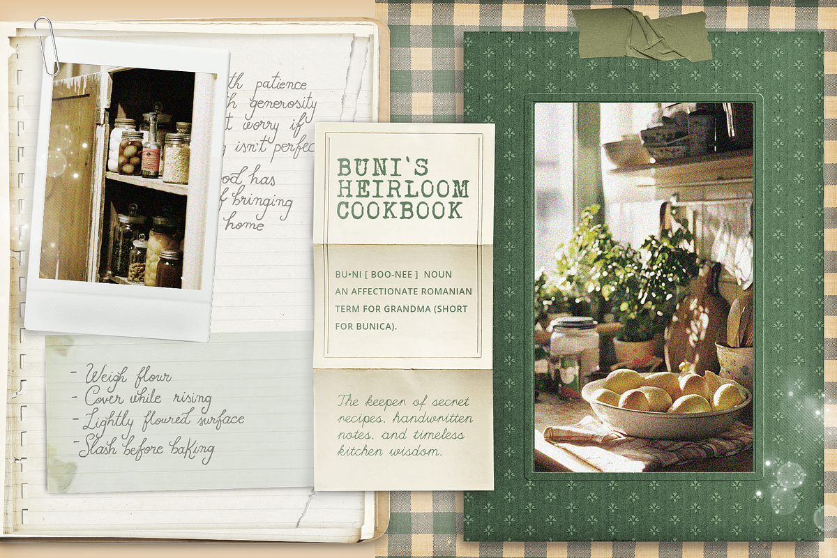 Buni's Heirloom Cookbook Collage Kit, an Object Graphic by Moon Starer Studio (Photo 1 of 10)