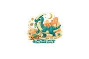 Tiny Trail Buddy Dinosaur Wall Art, a Background Graphic by LaseredNinja (Thumbnail 3 of 3)