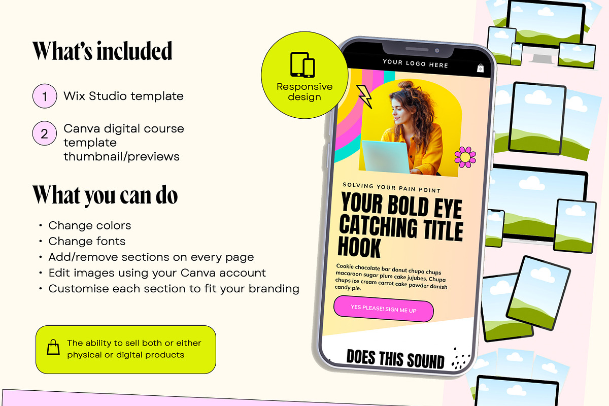 Colorful Wix Studio Sales Page, a Wix Template by Template Twist Shop (Photo 5 of 10)