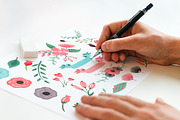 Floral watercolor clipart, an Illustration by DigitalCloud (Thumbnail 2 of 3)