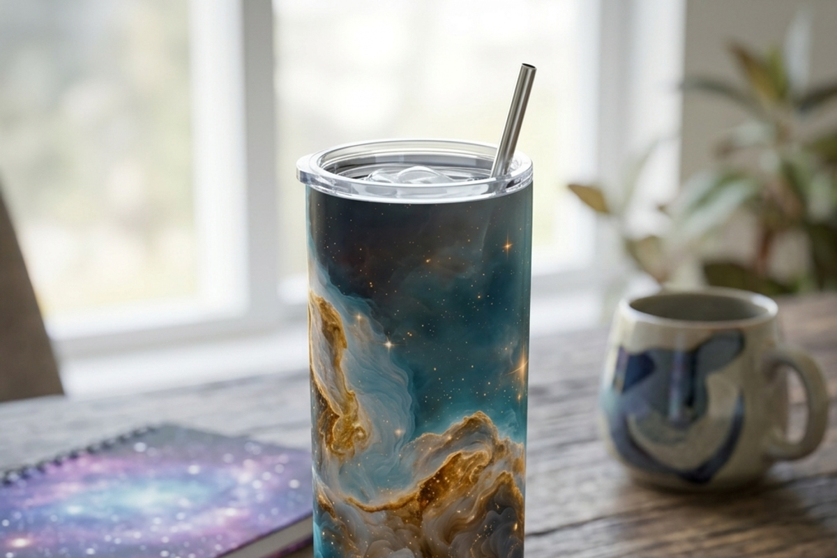 Gold Nebula Galaxy Backgrounds, a Texture Illustration by InkyQueenArt (Photo 5 of 10)