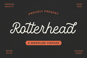 Rotterhead Monoline Vintage Font