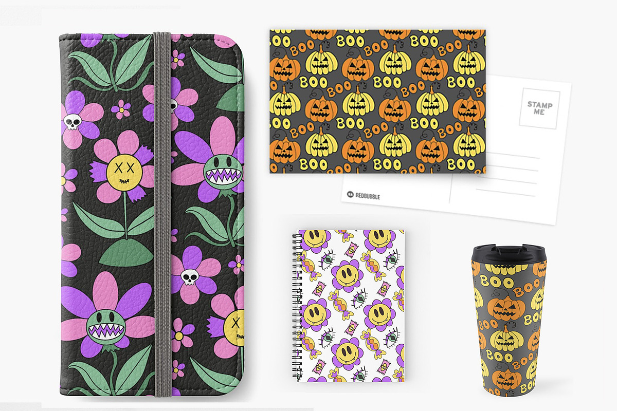 Groovy halloween Retro 70s style, a Decorative Illustration by Lucia Fox (Photo 6 of 8)