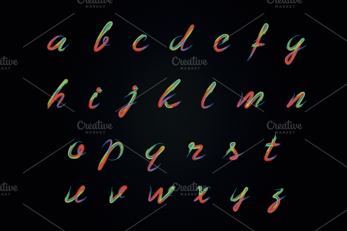 Colorful Brushy Font (Rainbow Font) preview 3