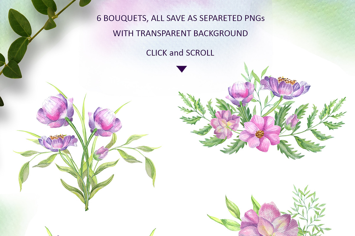 Watercolor Pink Flowers, an Illustration by Olesya Agudova (Photo 4 of 8)