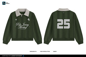 Long Sleeve Polo Jersey Mockup, a Shirt Mockup by Irhasalfahad