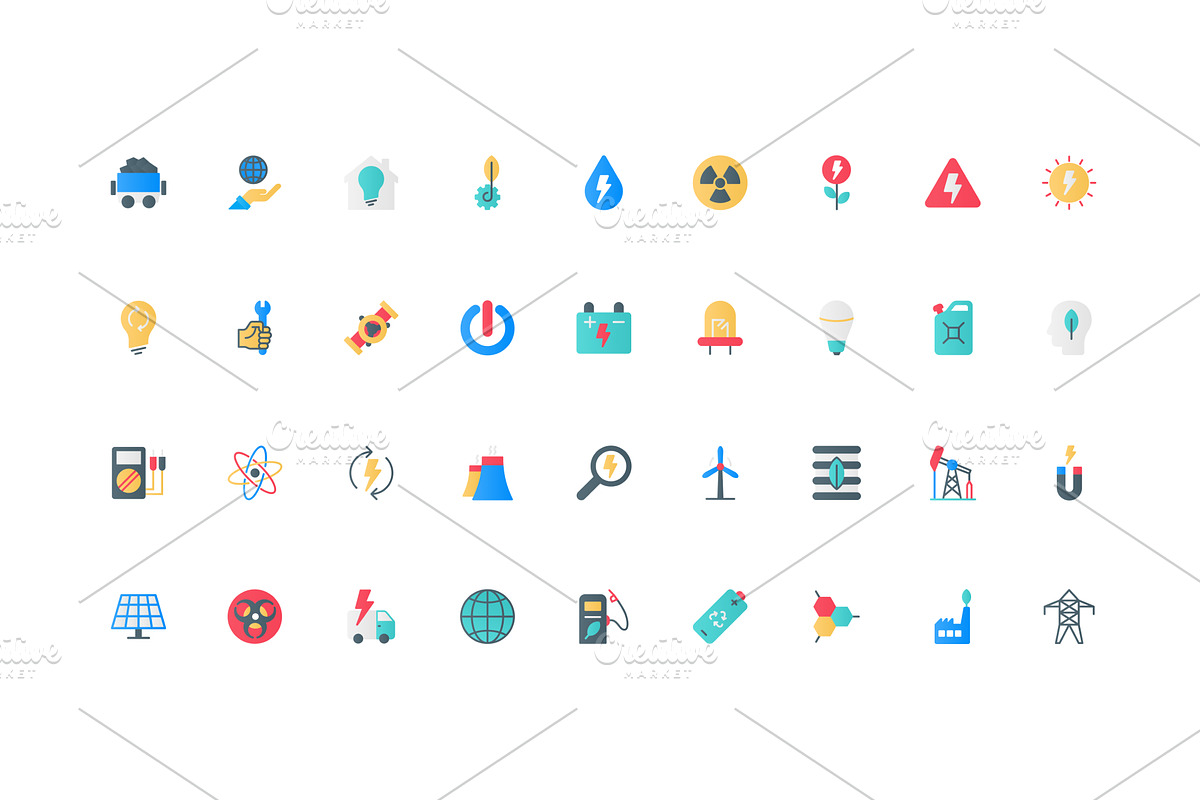 Energy generation with different, an Illustration by Lemberg Vector