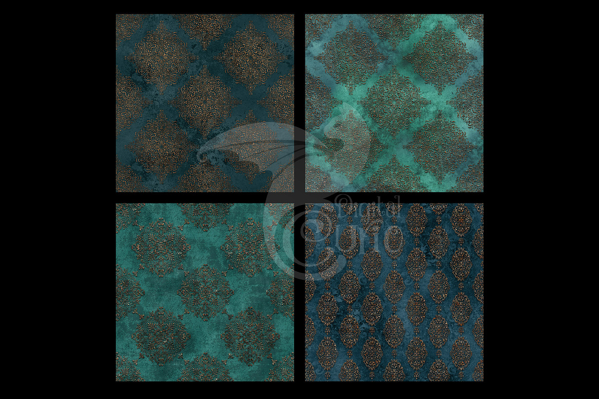 Patina and Rust Damask, a Texture Graphic by Digital Curio