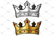 King crown black color engraving, an Object Illustration by MoreVector (Thumbnail 3 of 3)
