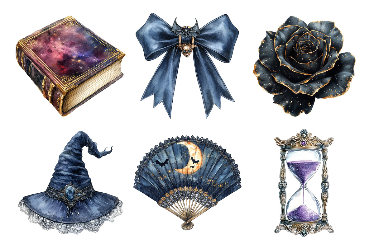 Watercolor Elegant Halloween Clipart, an Illustration by Daily.Designs (Photo 5 of 5)