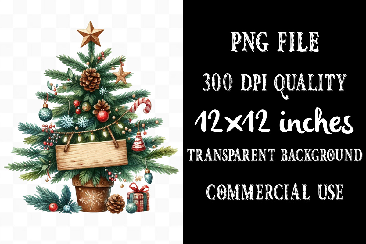 Merry Christmas Sublimation Clipart, an Illustration by Designking (Photo 4 of 5)