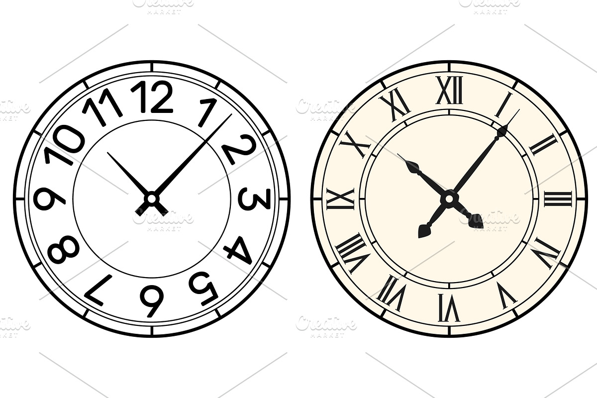 Modern and vintage watch dials with, an Object Illustration by Vectorbuum