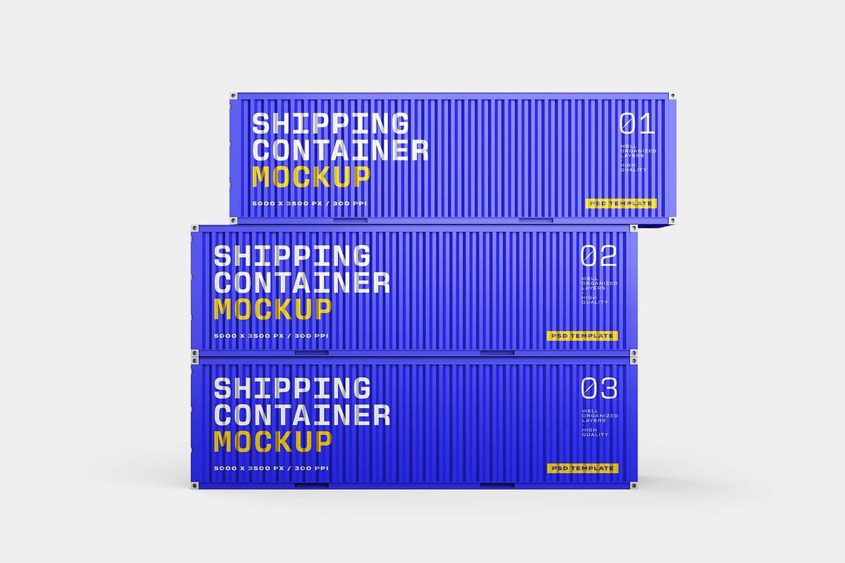 Shipping Container Mockup Set, a Packaging Mockup by mockupatelier (Photo 9 of 12)