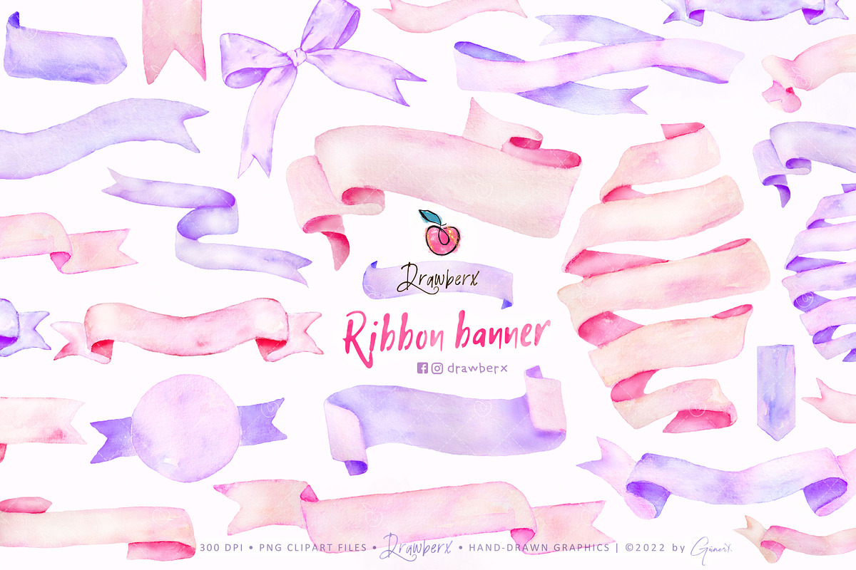 Watercolor Banner pink purple 094, a Graphic by Drawberx (Photo 1 of 6)