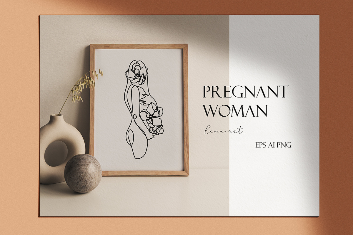 Pregnant woman line art, a Healthcare Illustration by velychko.ua (Photo 6 of 11)
