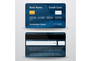Detailed realistic vector credit card.