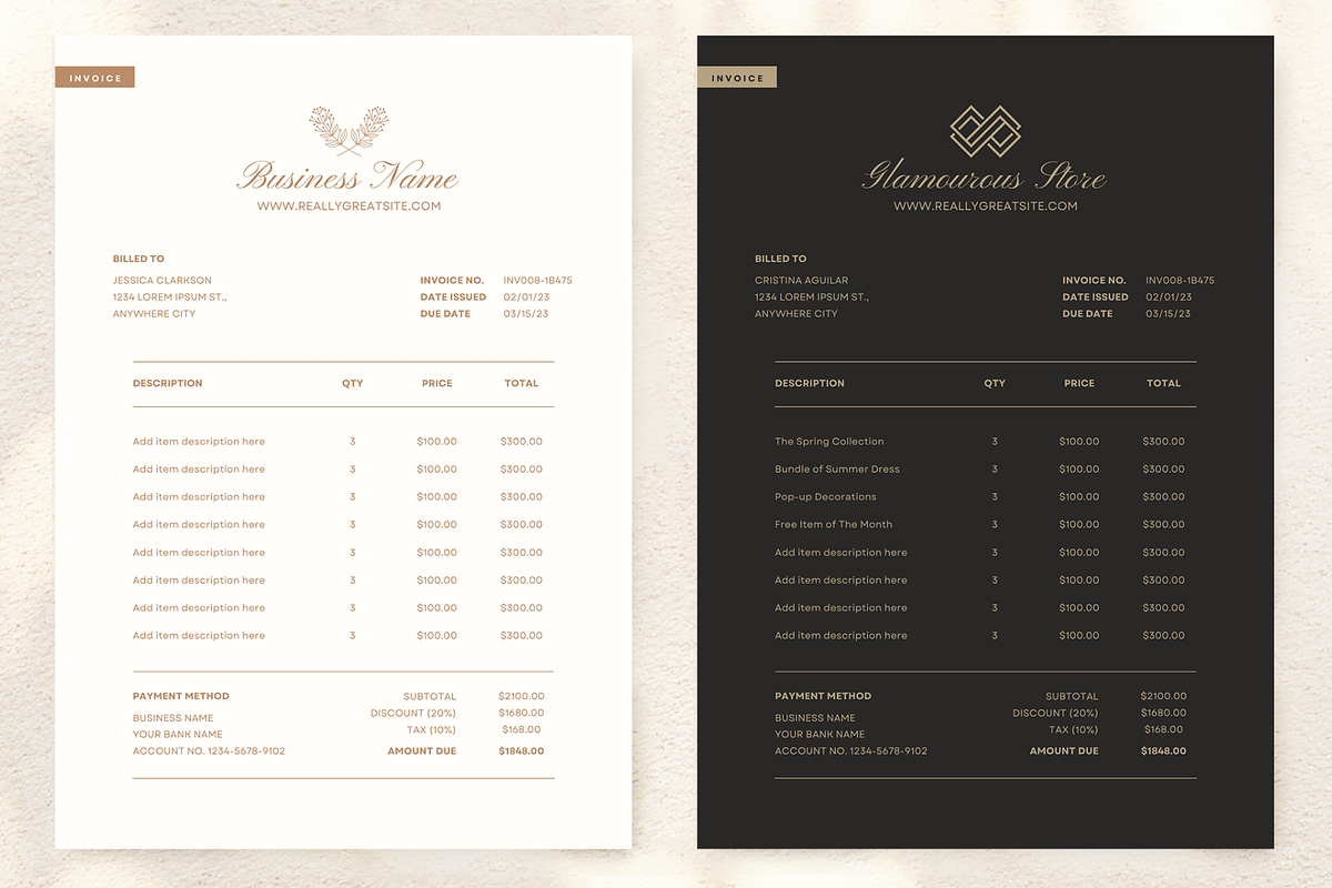 Minimalist Invoice Template, a Stationery Template by Creatif Foundry (Photo 4 of 5)