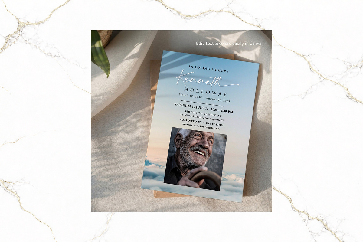 Funeral Invitation Canva FR011, an Invitation Template by TyphoonStudio (Photo 5 of 7)