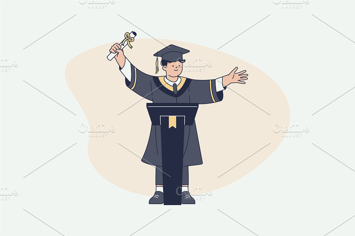 Student Graduation Illustration, an Object Graphic by Jump Studio (Photo 5 of 14)
