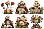 Whimsical Easter Duck Clipart, an Illustration by Pixels.Craft (Thumbnail 6 of 6)