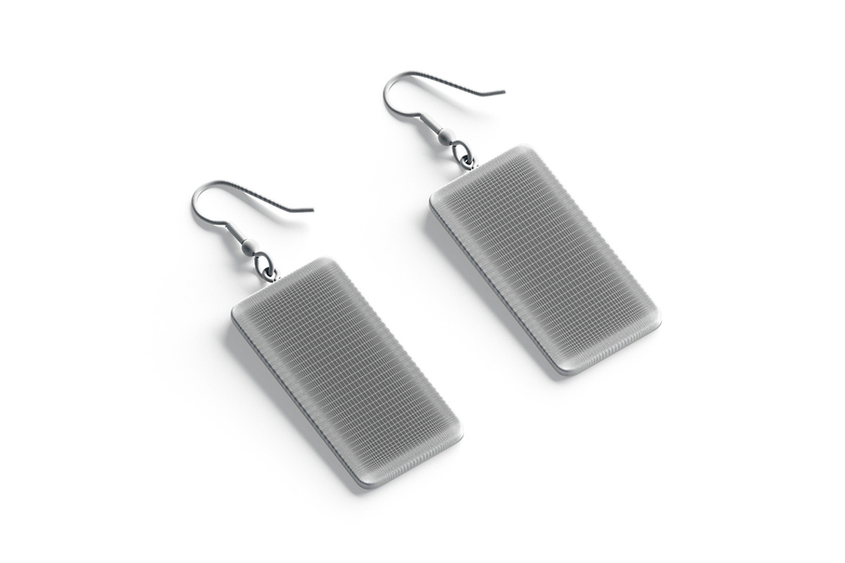 Rectangular Earring Jewelry 3D Model, an Object 3D Model by rebrandy (Photo 7 of 9)