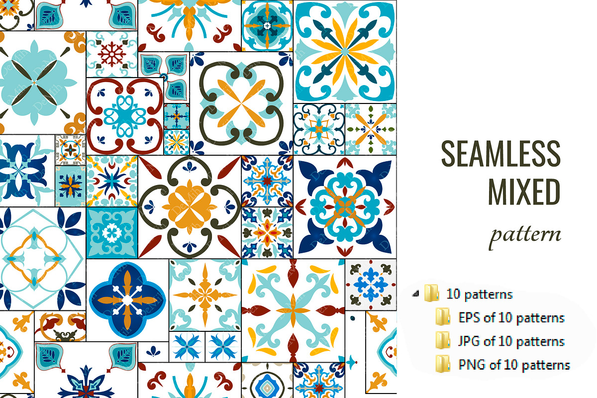 Mediterranean TILE Bundle 100+, a Pattern Graphic by DeMih (Photo 3 of 7)