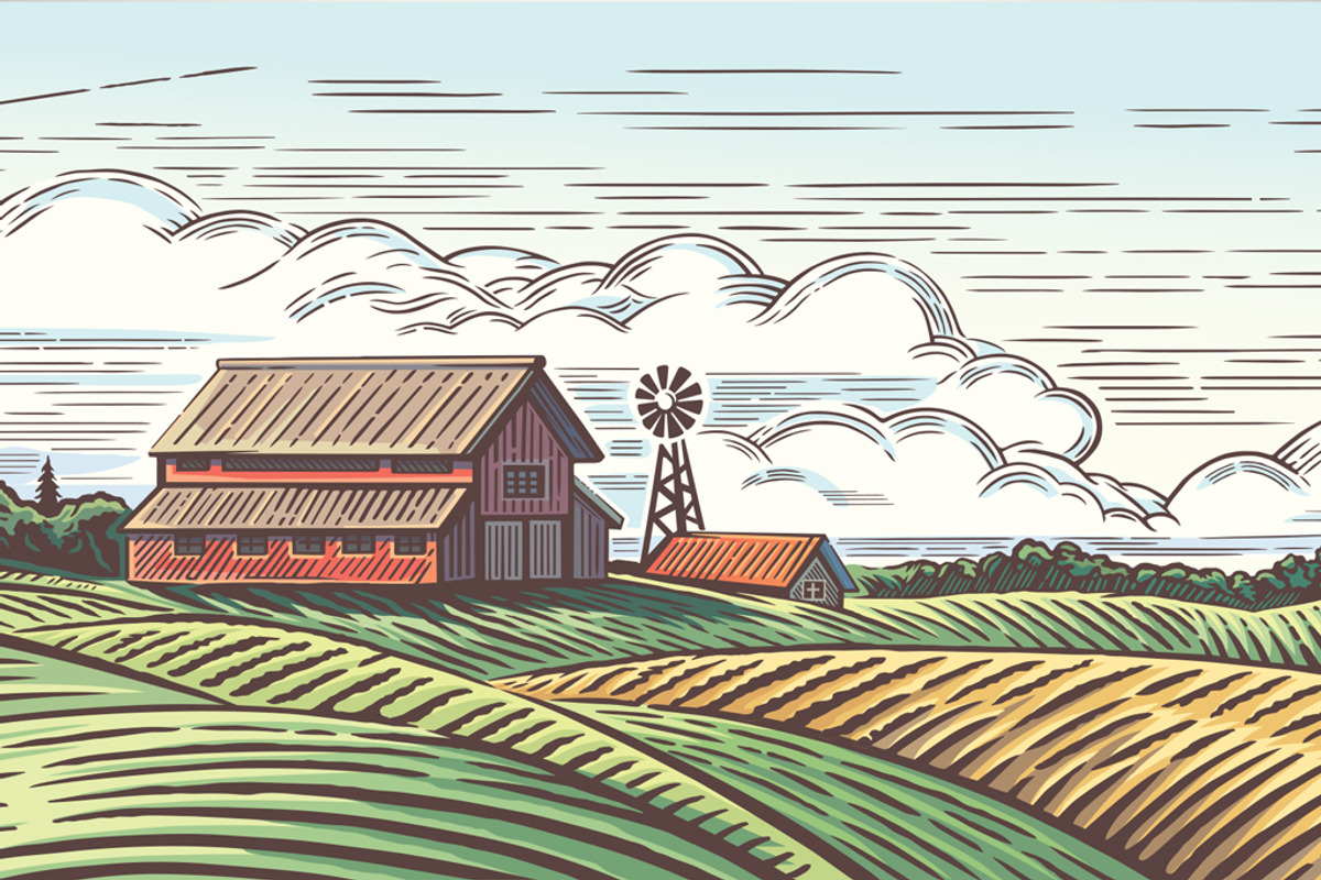 Rural landscape with Farm, an Illustration by Countryside life (Photo 7 of 9)